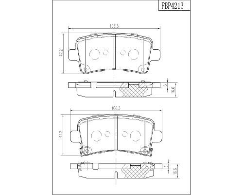 FI.BA filter FBP4213 Front disc brake pads, set FBP4213