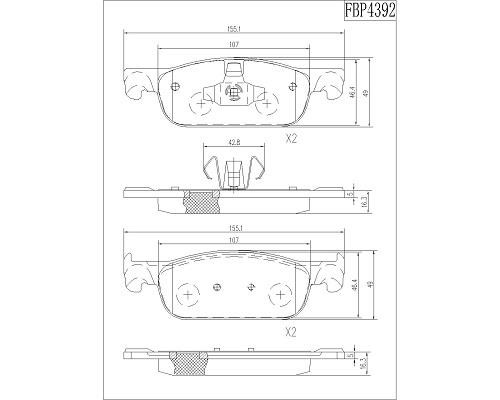 FI.BA filter FBP4392 Brake Pad Set, disc brake FBP4392