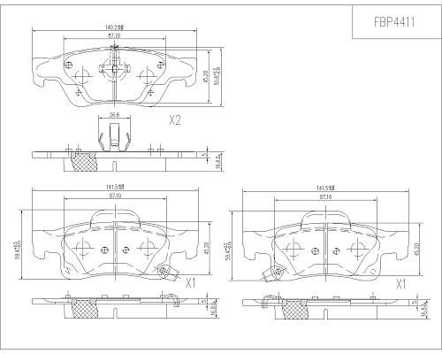 FI.BA filter FBP4411 Brake Pad Set, disc brake FBP4411