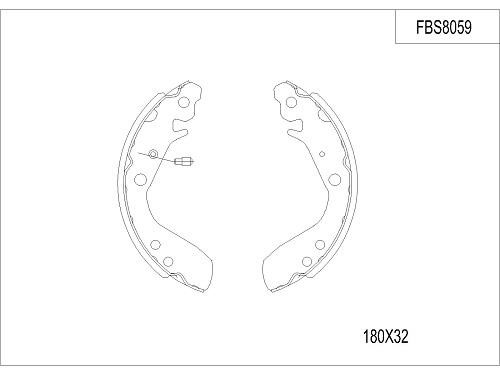 FI.BA filter FBS8059 Brake shoe set FBS8059