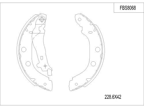 FI.BA filter FBS8068 Brake shoe set FBS8068