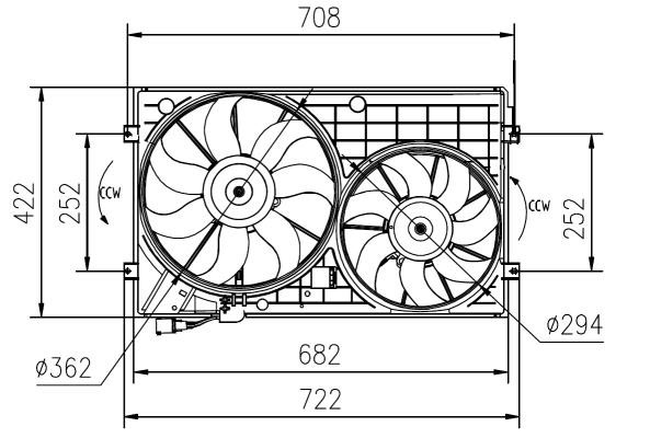 Hub, engine cooling fan wheel Wilmink Group WG1720356