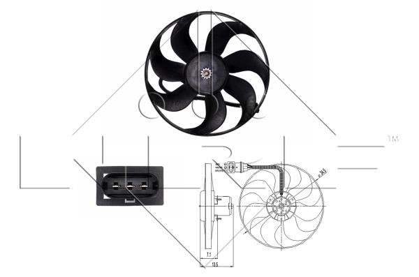 Wilmink Group WG1720359 Hub, engine cooling fan wheel WG1720359