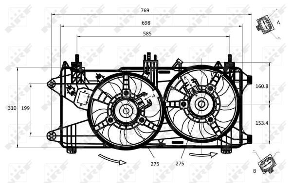 Hub, engine cooling fan wheel Wilmink Group WG1720205