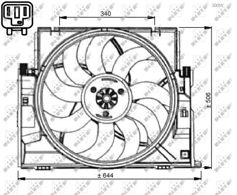 Hub, engine cooling fan wheel Wilmink Group WG1720661