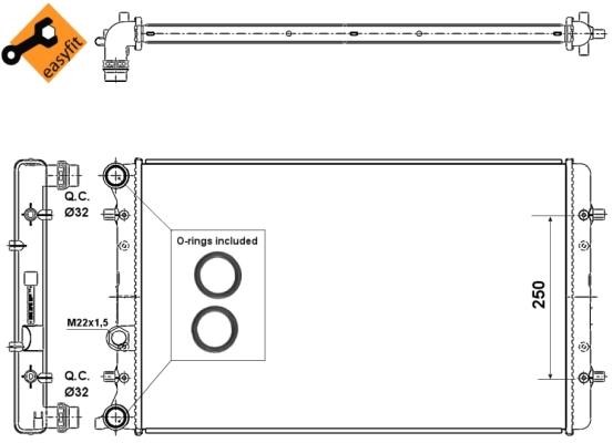 Radiator, engine cooling Wilmink Group WG1721515