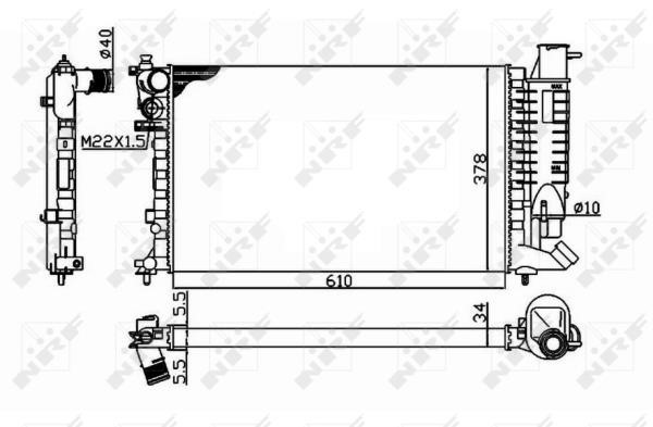 Wilmink Group WG1723129 Radiator, engine cooling WG1723129