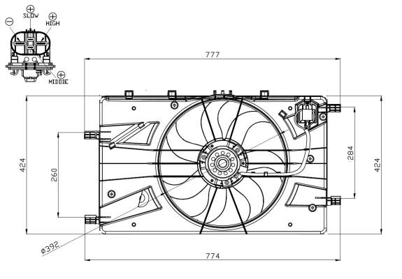 Wilmink Group WG2161698 Hub, engine cooling fan wheel WG2161698