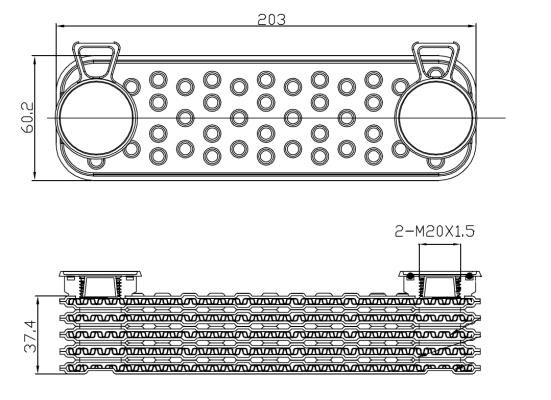 Oil Cooler, engine oil Wilmink Group WG2158889