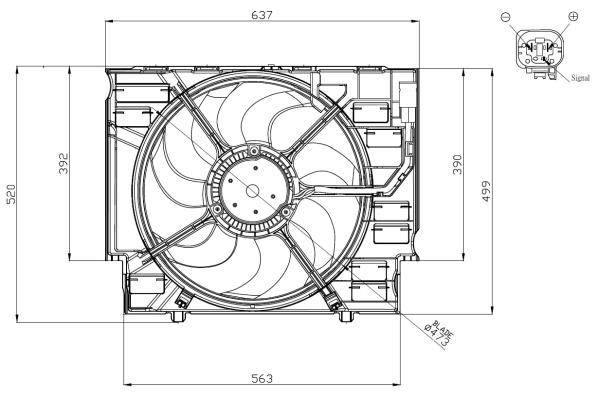 Wilmink Group WG2161780 Hub, engine cooling fan wheel WG2161780