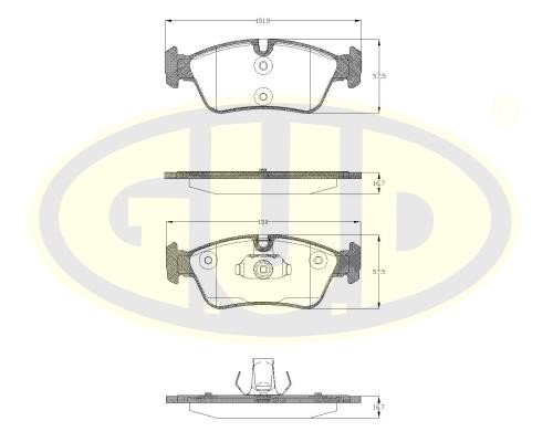 G.U.D GBP880133 Brake Pad Set, disc brake GBP880133