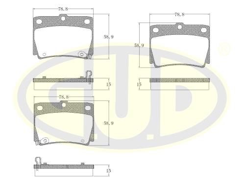 G.U.D GBP880177 Brake Pad Set, disc brake GBP880177