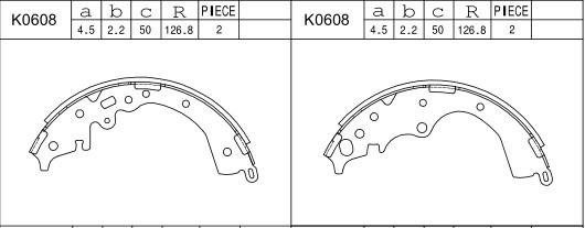 Asimco K0608 Brake shoe set K0608