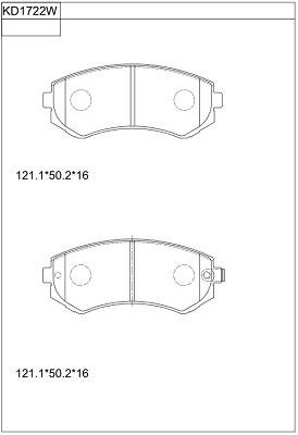 Asimco KD1722W Brake Pad Set, disc brake KD1722W