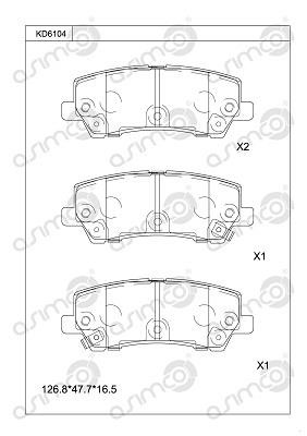 Asimco KD6104 Brake Pad Set, disc brake KD6104