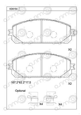 Asimco KD6154 Brake Pad Set, disc brake KD6154