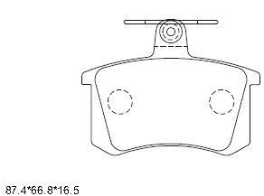 Asimco KD7716 Brake Pad Set, disc brake KD7716