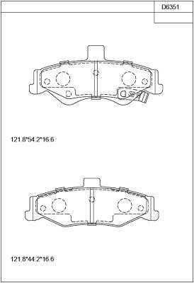 Asimco KD6351 Brake Pad Set, disc brake KD6351