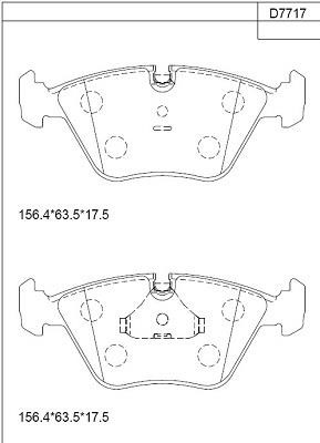 Asimco KD7717 Brake Pad Set, disc brake KD7717