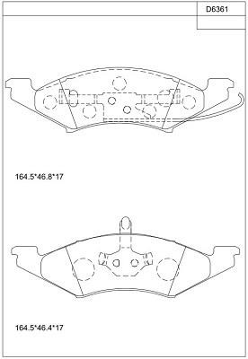 Asimco KD6361 Brake Pad Set, disc brake KD6361