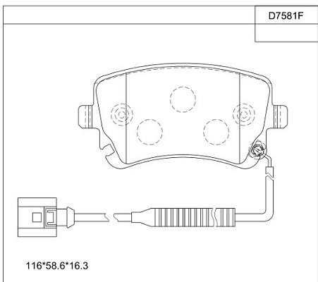 Asimco KD7581F Brake Pad Set, disc brake KD7581F