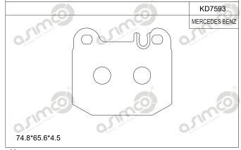 Asimco KD7593 Brake Pad Set, disc brake KD7593