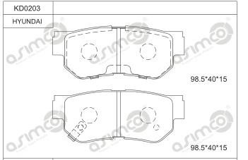 Asimco KD0203 Brake Pad Set, disc brake KD0203