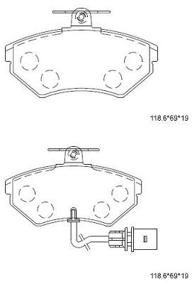 Asimco KD7527 Brake Pad Set, disc brake KD7527