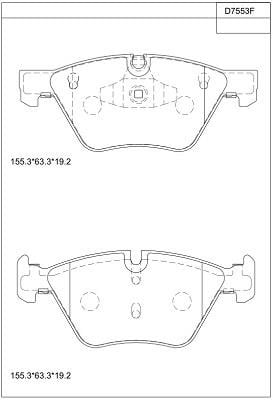 Asimco KD7553F Brake Pad Set, disc brake KD7553F