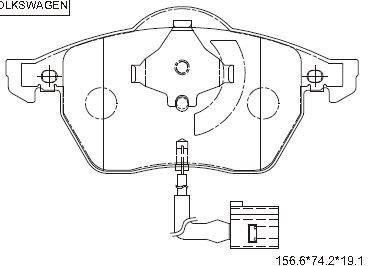 Asimco KD7564 Brake Pad Set, disc brake KD7564