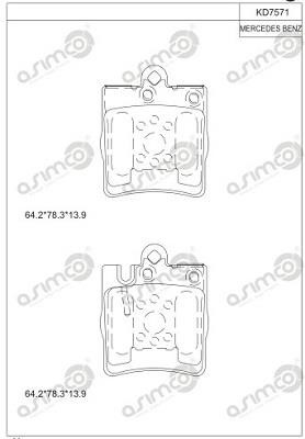 Asimco KD7571 Brake Pad Set, disc brake KD7571