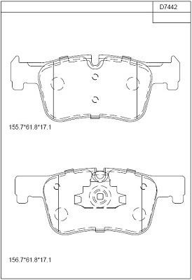 Asimco KD7442 Brake Pad Set, disc brake KD7442