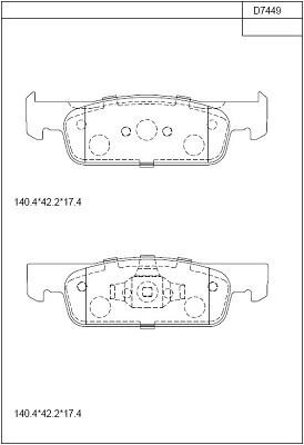 Asimco KD7449 Brake Pad Set, disc brake KD7449