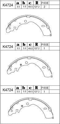 Asimco K4724 Brake shoe set K4724
