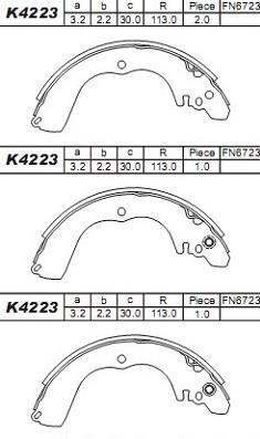 Asimco K4223 Brake shoe set K4223