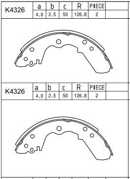 Asimco K4326 Brake shoe set K4326