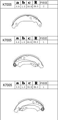 Asimco K7005 Brake shoe set K7005