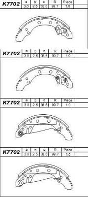 Asimco K7702 Brake shoe set K7702