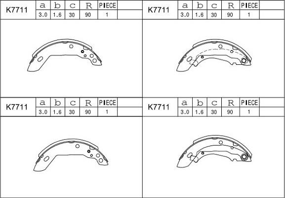 Asimco K7711 Brake shoe set K7711