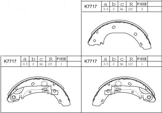 Asimco K7717 Brake shoe set K7717