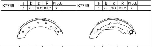 Asimco K7769 Brake shoe set K7769
