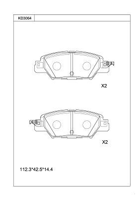 Asimco KD3064 Brake Pad Set, disc brake KD3064