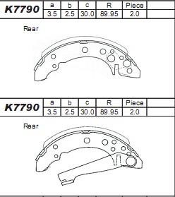 Asimco K7790 Brake shoe set K7790