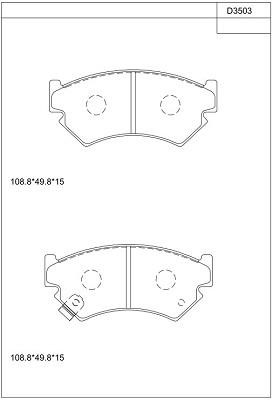 Asimco KD3503 Brake Pad Set, disc brake KD3503