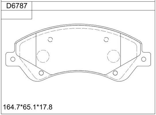 Asimco KD6787 Brake Pad Set, disc brake KD6787