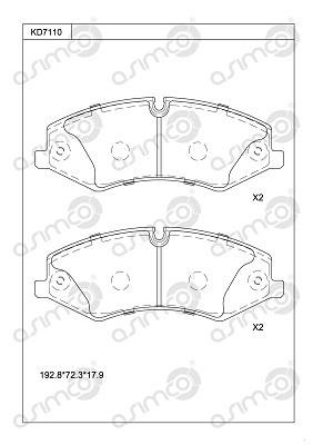 Asimco KD7110 Brake Pad Set, disc brake KD7110