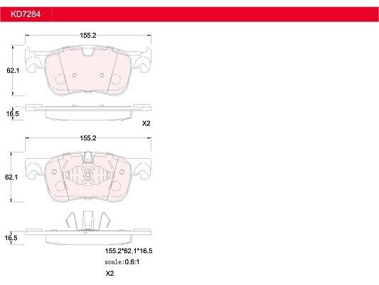 Asimco KD7284 Brake Pad Set, disc brake KD7284