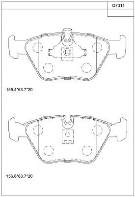 Asimco KD7311 Brake Pad Set, disc brake KD7311