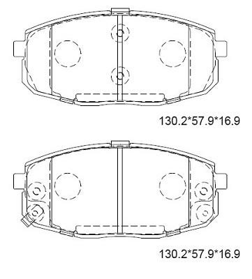 Asimco KD9740F Brake Pad Set, disc brake KD9740F