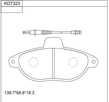 Asimco KD7323 Brake Pad Set, disc brake KD7323